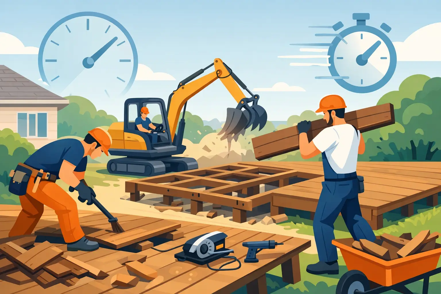 How Deck Demolition Contractors Save Time